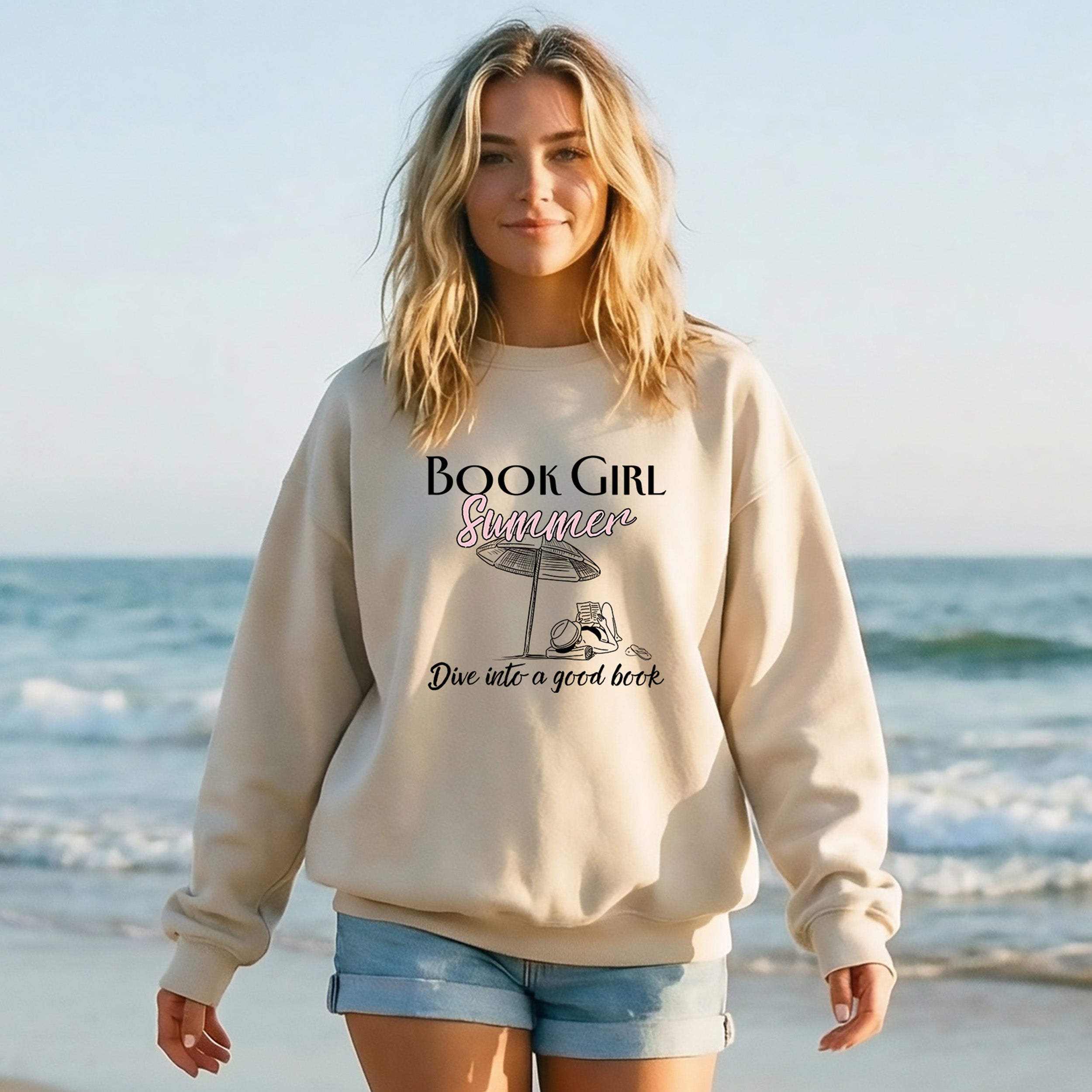 Book Girl Summer Crewneck Sweatshirt