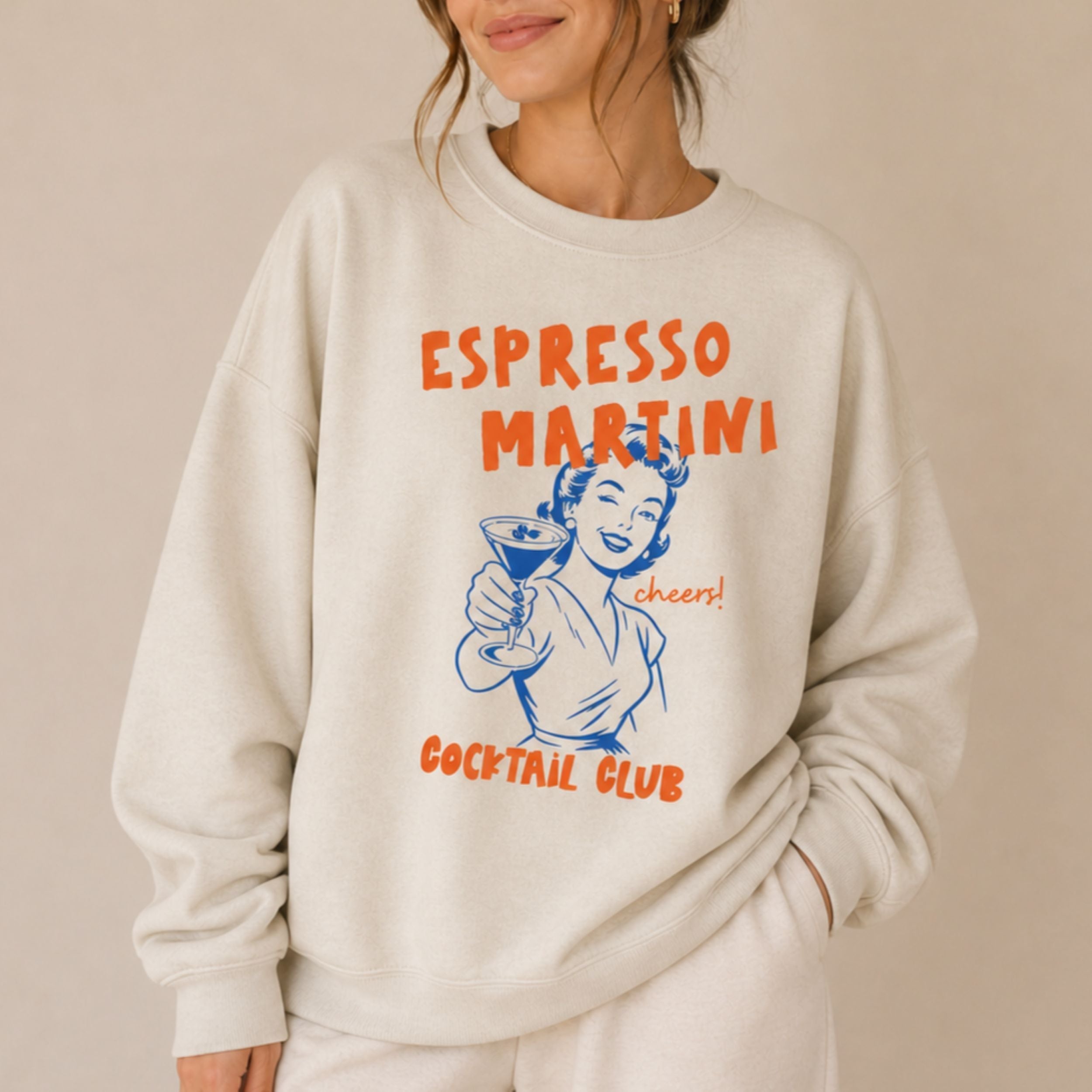 Retro Espresso Martini Crewneck Sweatshirt